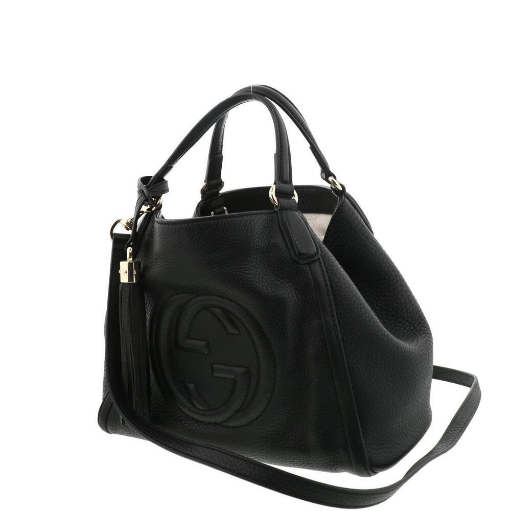 GUCCI SOHO Leather Shoulder Bag Messenger Black - Picture 2 of 6